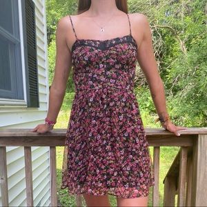 Lace Back Floral Dress